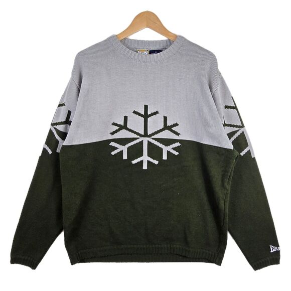 Planet Earth Other - Vintage Planet Earth Snow Sweatshirt Snowflake Green Grey Skate 90s Snowboard